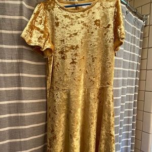 1901 velour golden yellow girls dress